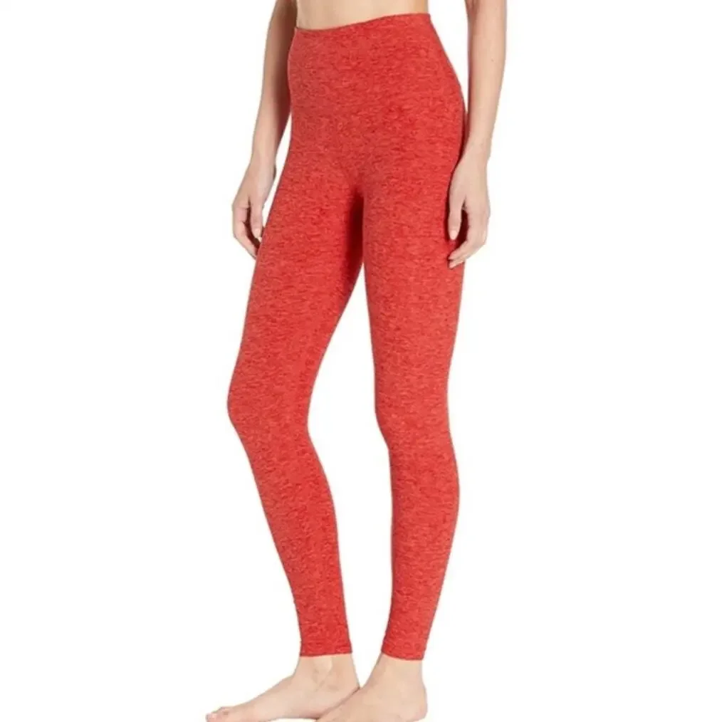 Beyond Yoga Space Dye Leggings Ankle Length Orange Pink High Waisted Sz S